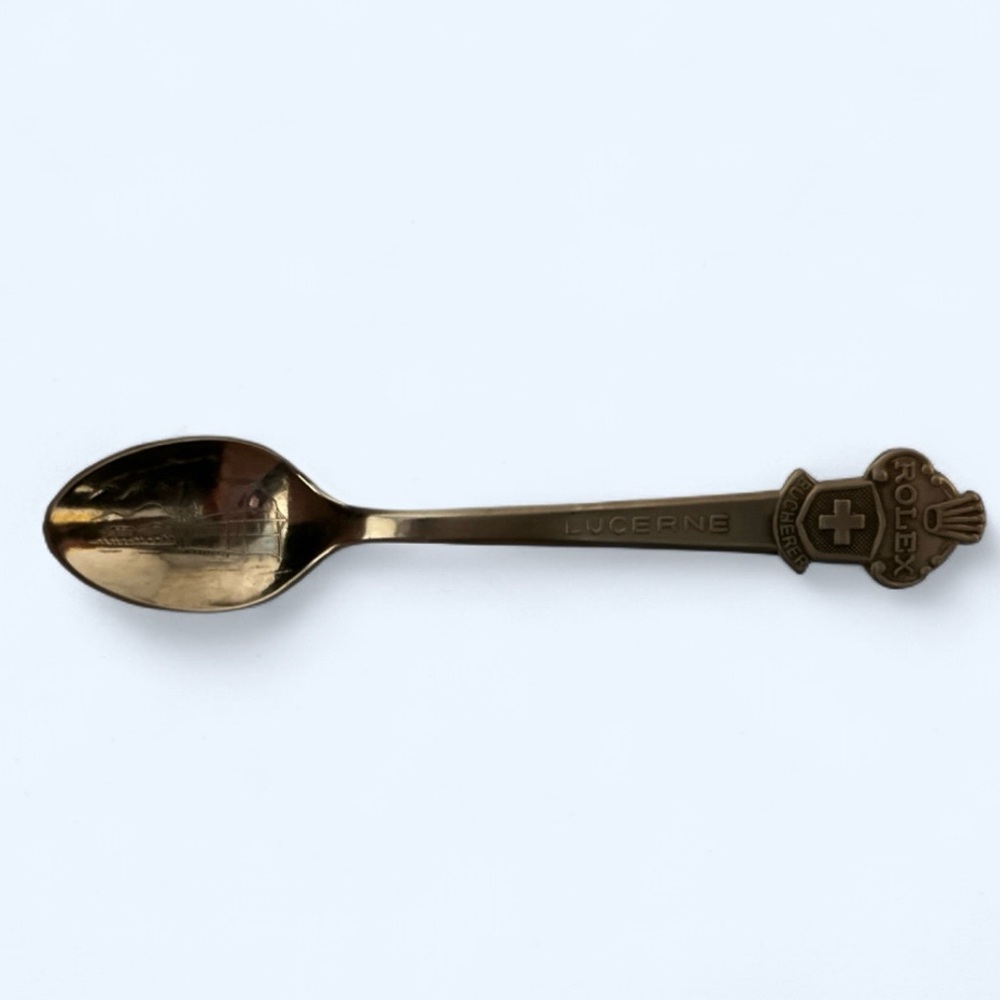 Rolex Luxurious Gold-Toned Spoon/ baby spoon/ mini spoon